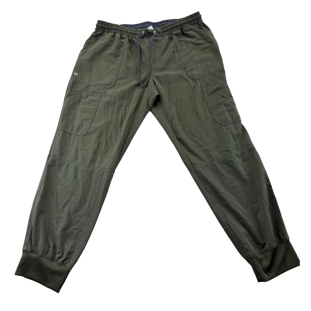 Koi Scrub Joggers Women L Petite Green Next Gen Cargo Elastic Waist Medical Pant